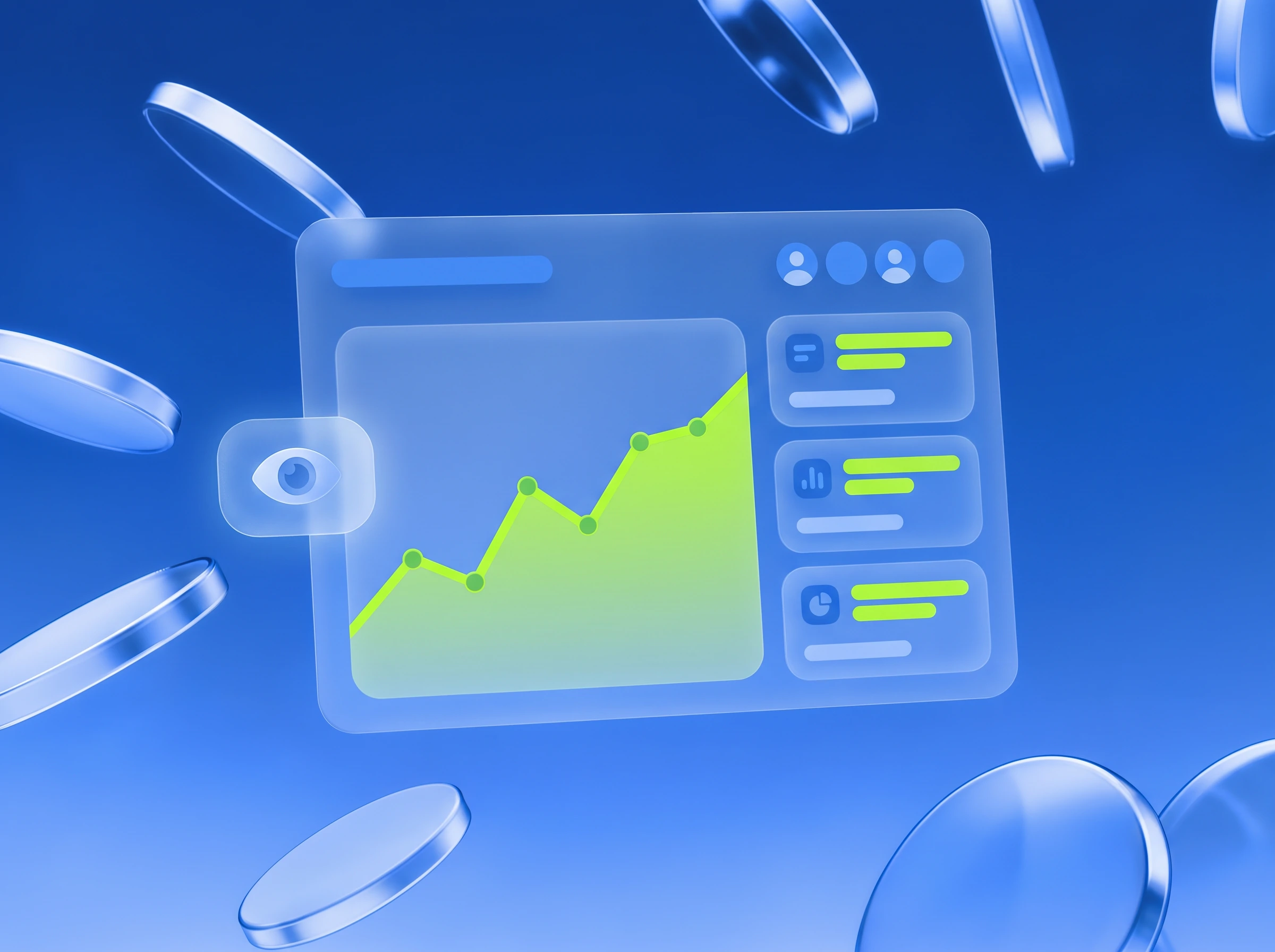 Illustration: Dashboard mit steigender Kurve in Lime