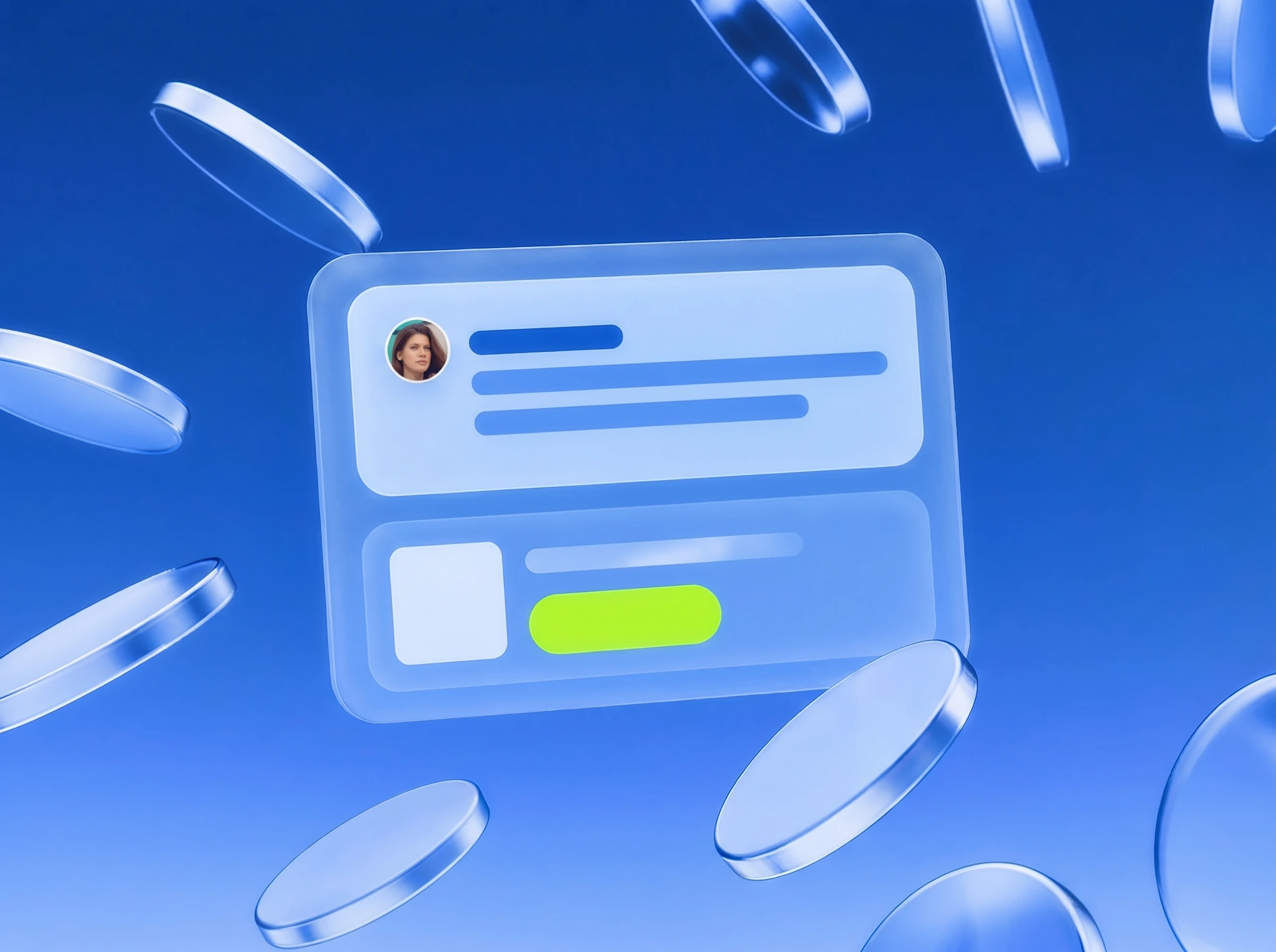 Illustration: Chat-Antwort mit Anzeigenkarte und Lime-Button