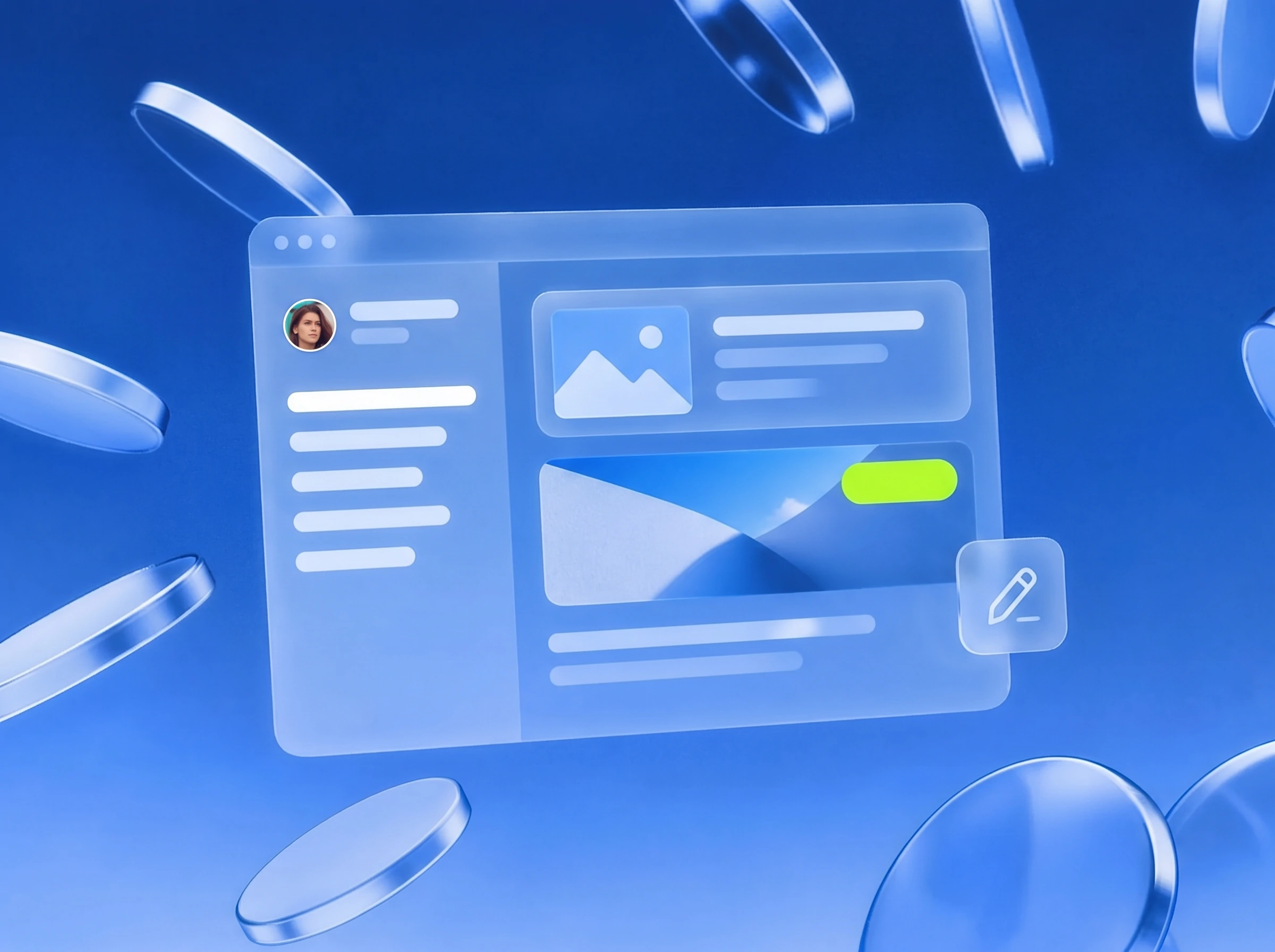Illustration: Website mit Artikeln, einer mit Lime-Badge