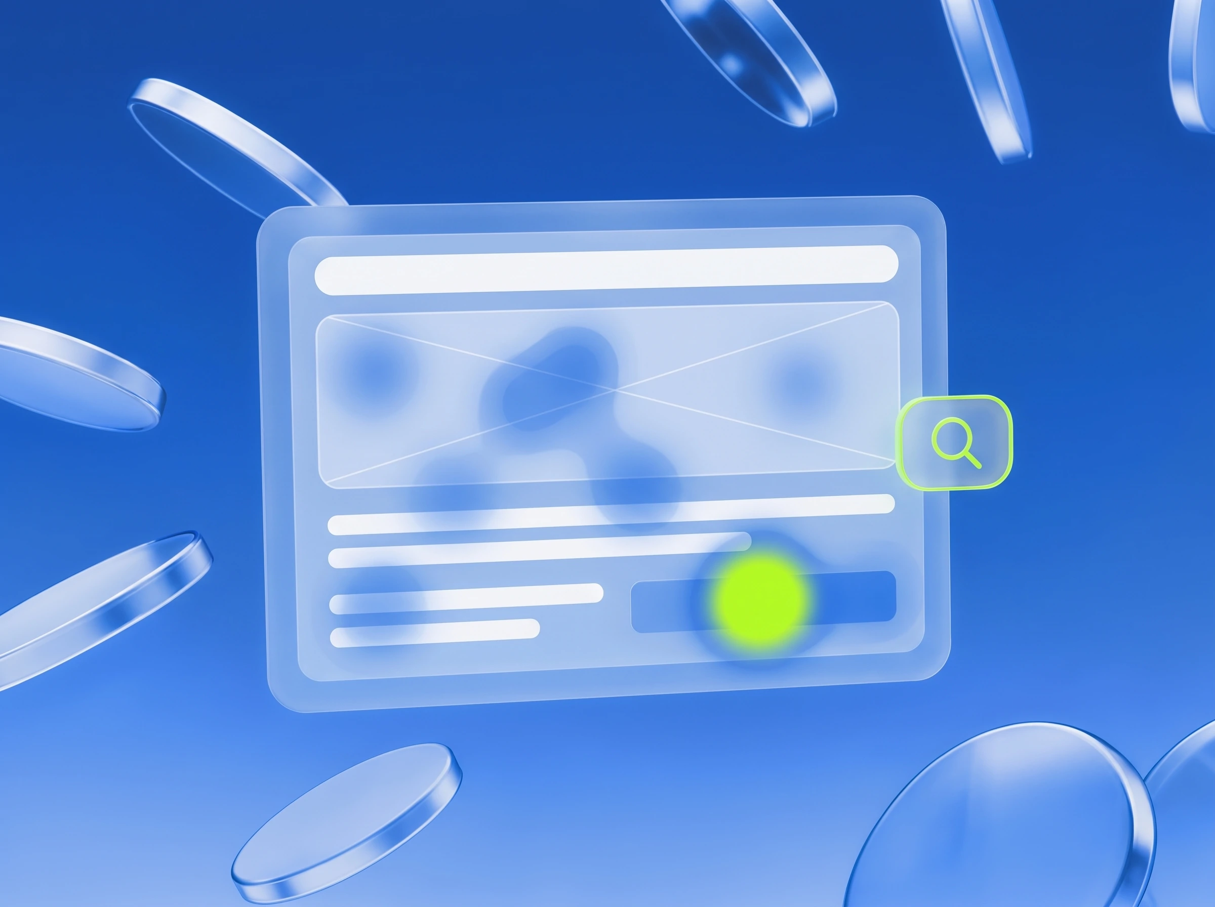 Illustration: Seiten-Wireframe mit Heatmap, ein Hotspot in Lime