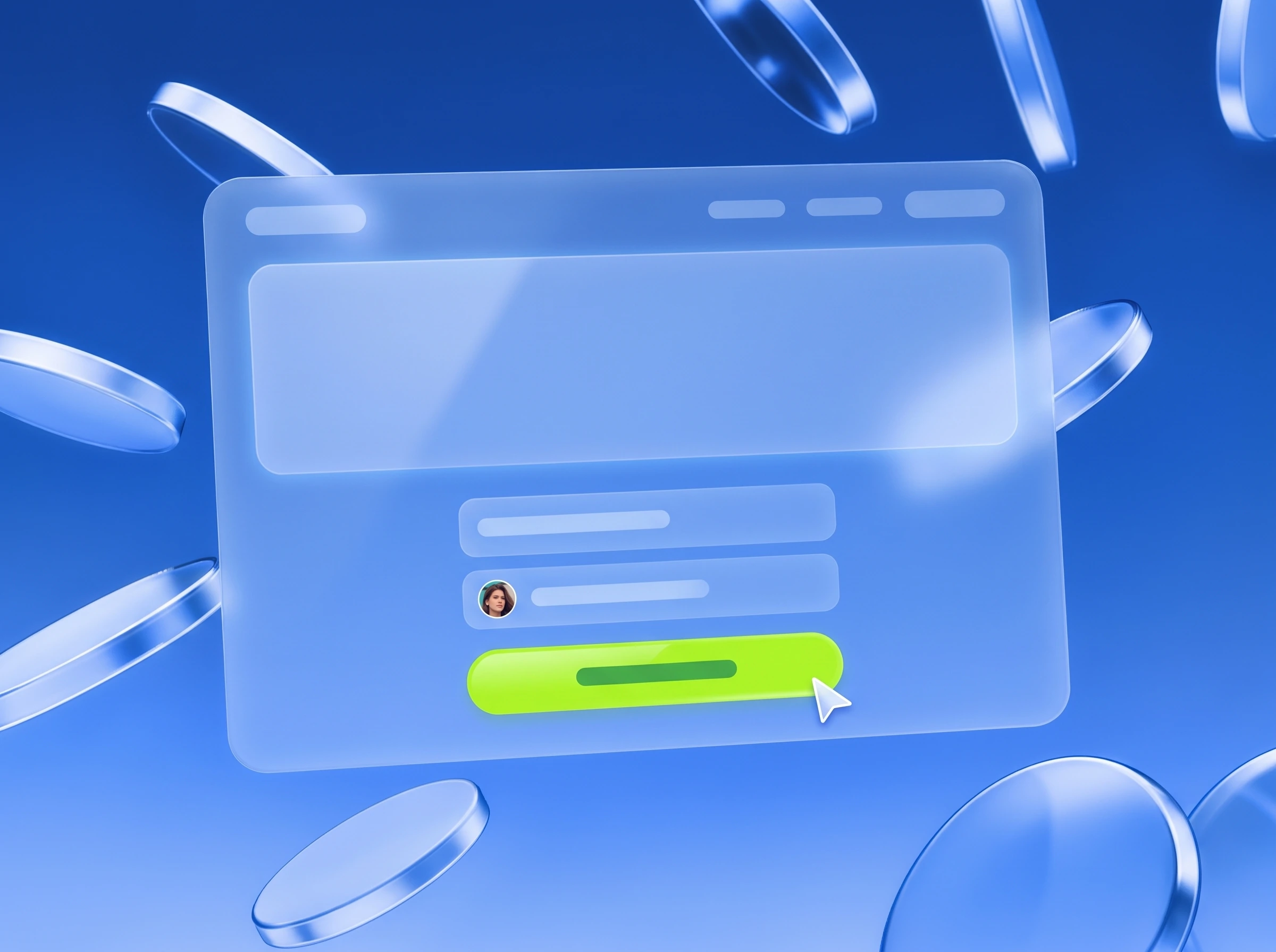 Illustration: Landingpage-Wireframe mit Lime-Button