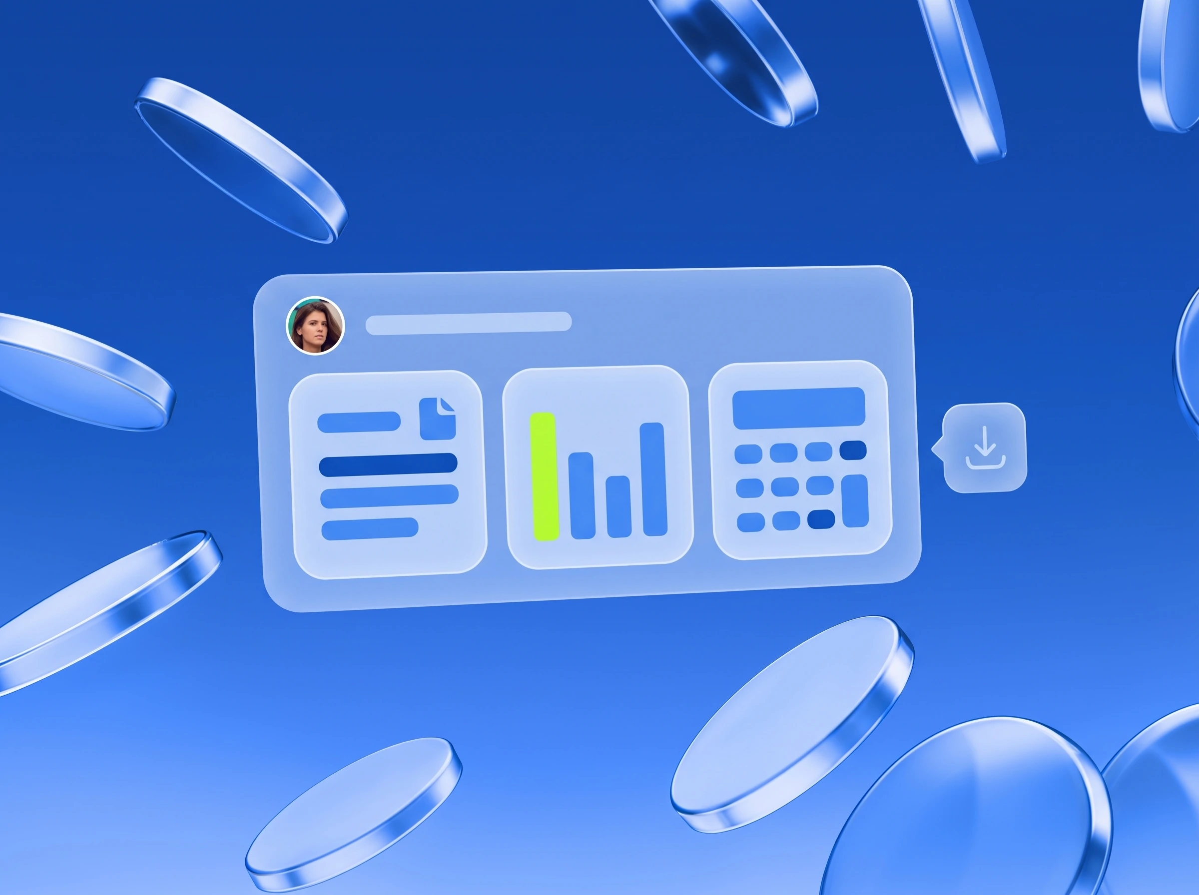 Illustration: Studie, Infografik mit Lime-Balken und Tool nebeneinander