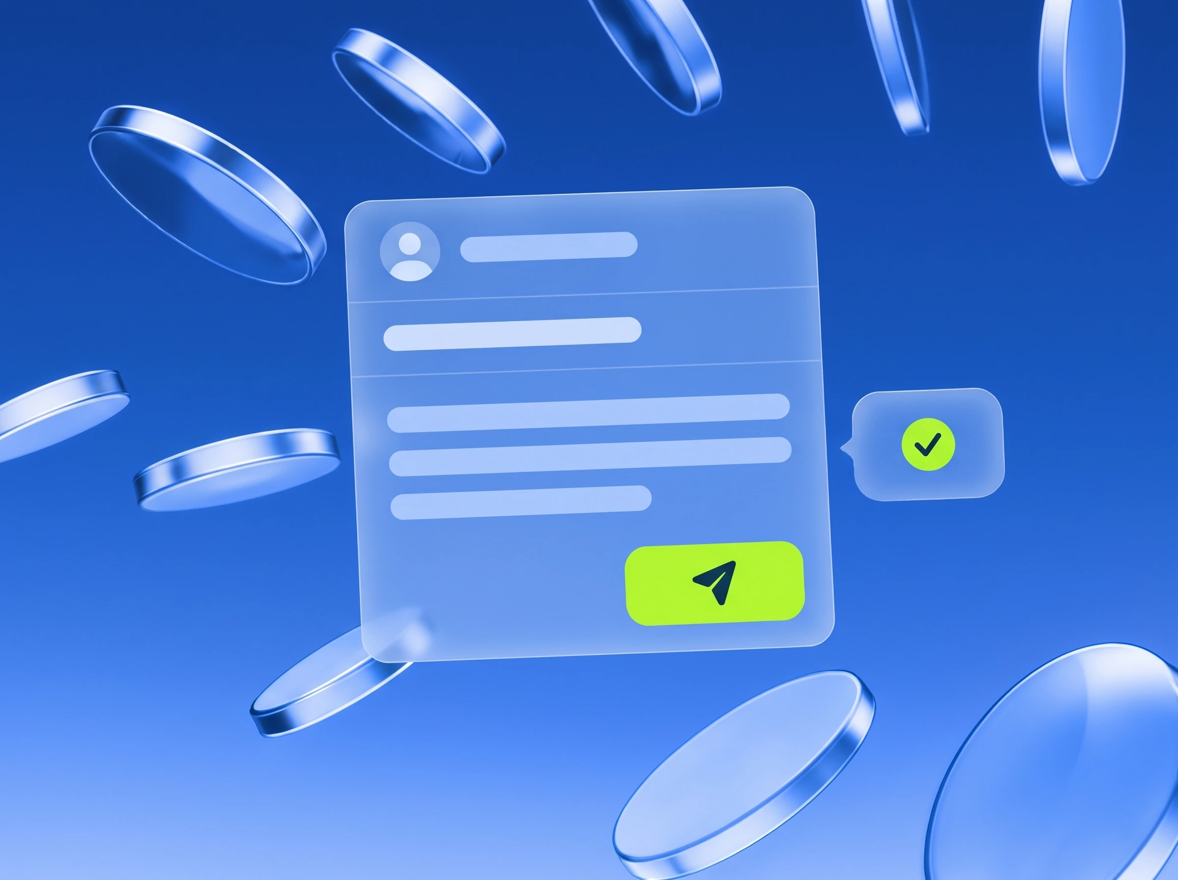 Illustration: E-Mail-Entwurf mit Senden-Button in Lime
