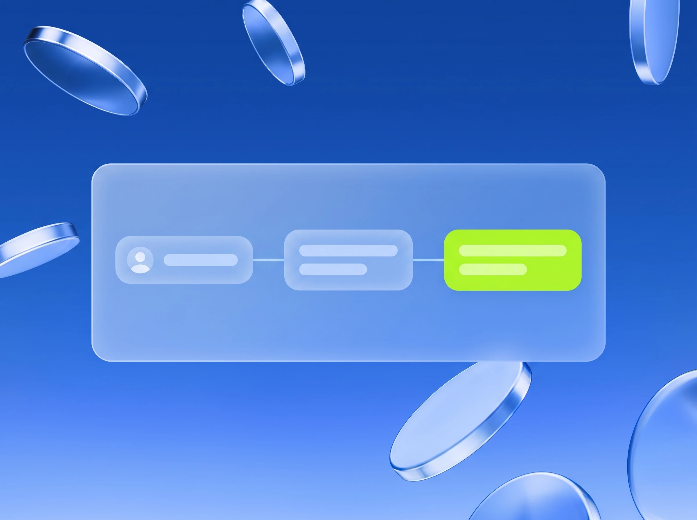Illustration: Tags, Trigger und Variablen verbunden, einer in Lime