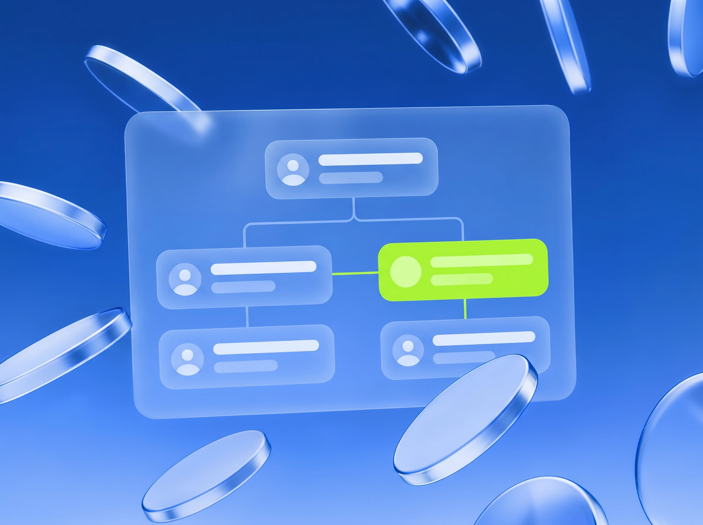 Illustration: Seitenstruktur mit Verbindungen, eine in Lime