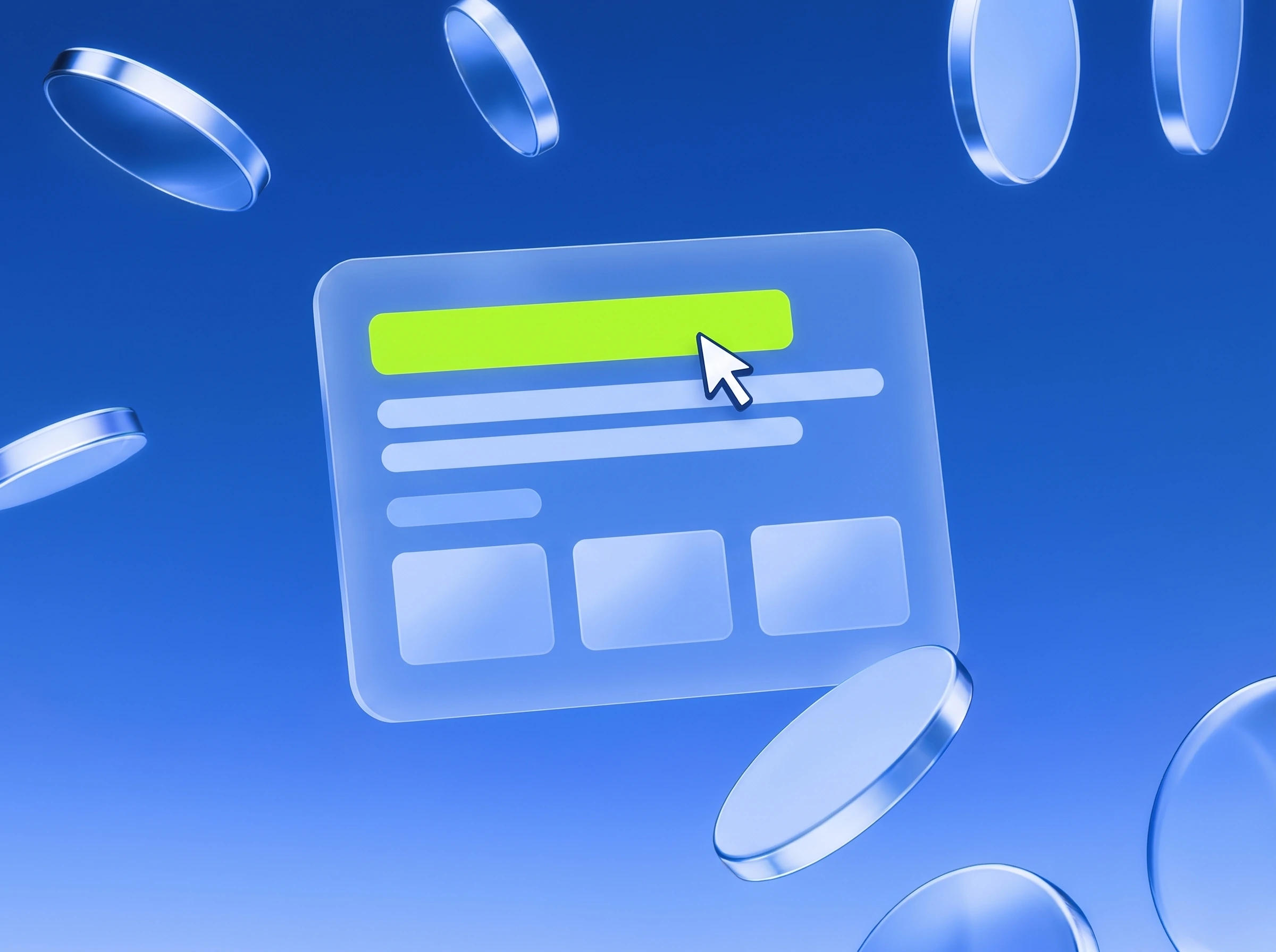 Illustration: Anzeigenvorschau mit Bild-Assets, eine Zeile in Lime