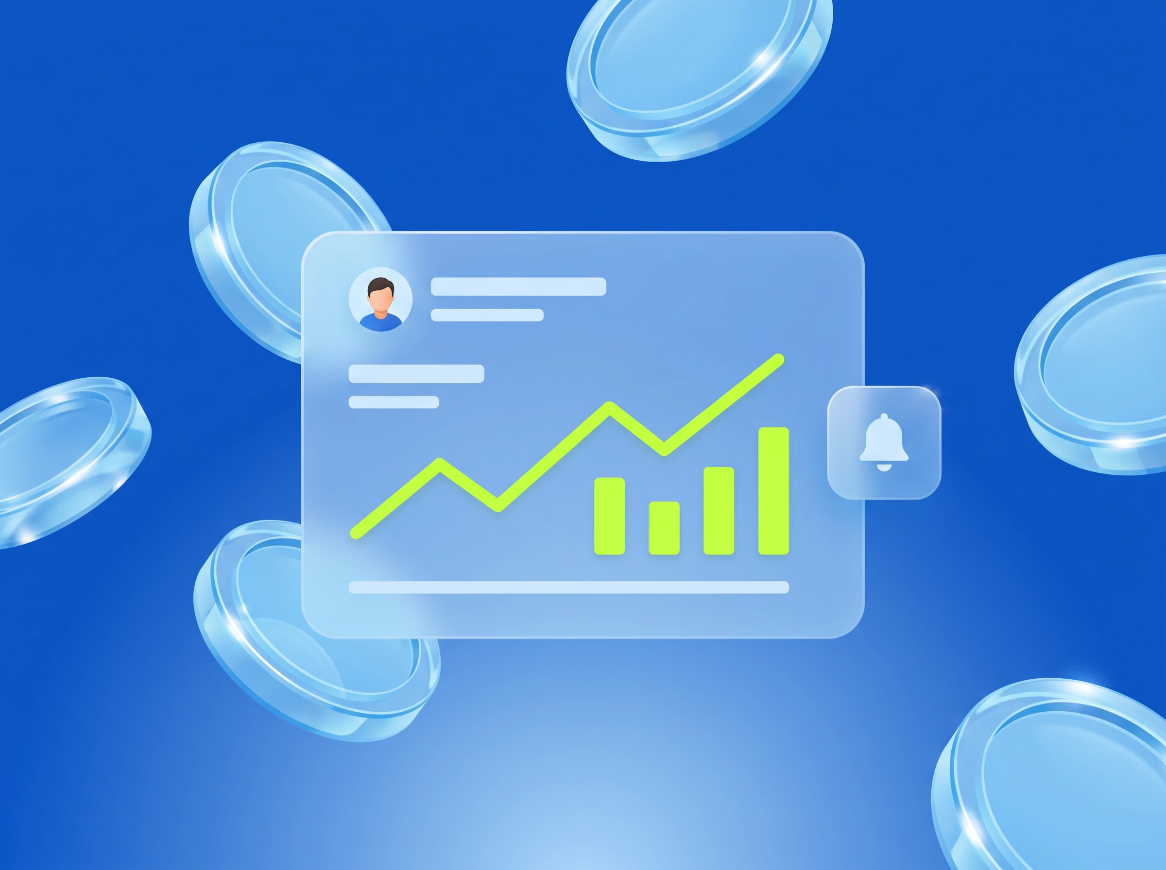 Illustration: Dashboard mit steigender Kurve in Lime