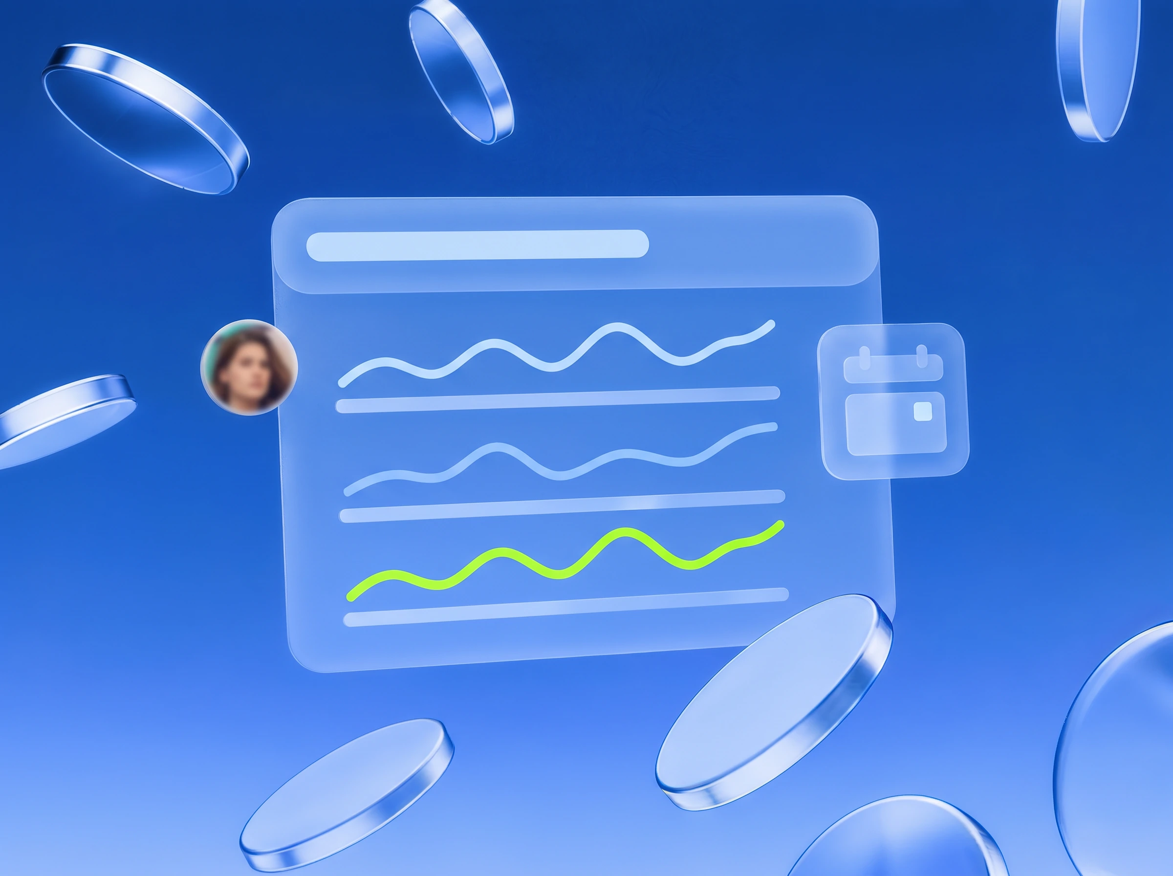 Illustration: Dashboard mit drei Kurven, eine in Lime