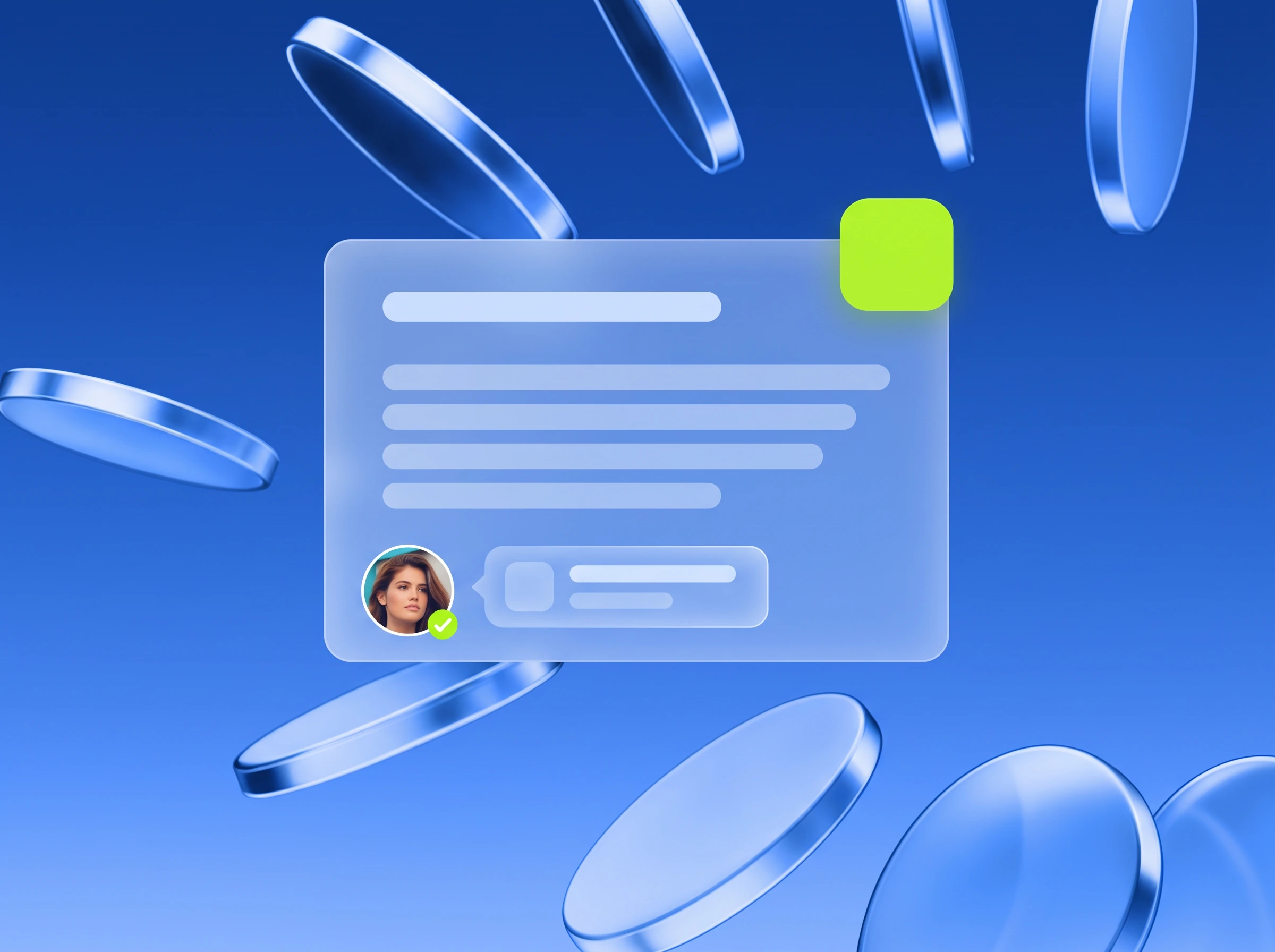 Illustration: Textdokument mit Freigabe-Badge in Lime