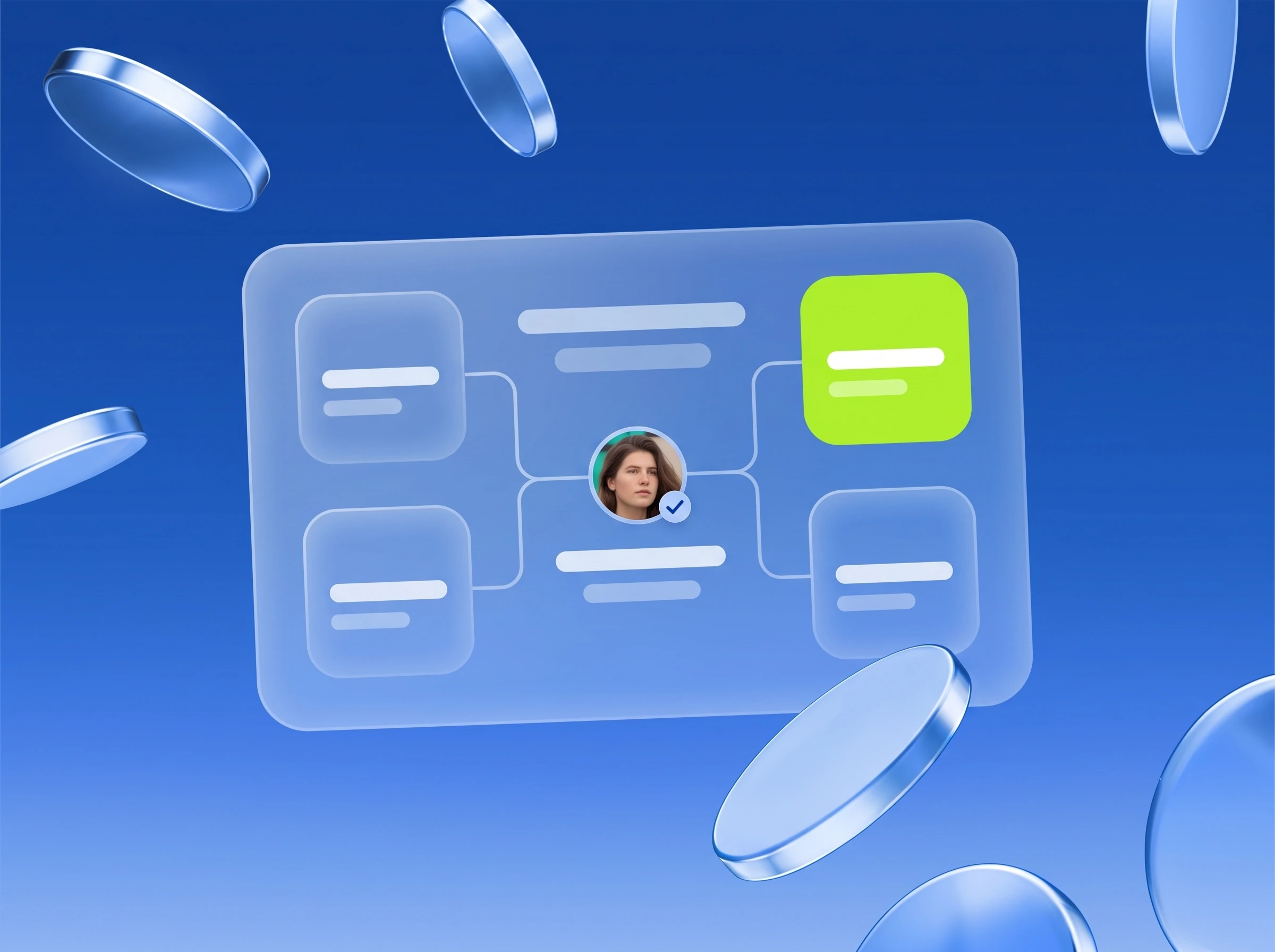 Illustration: Profil mit vier Kanal-Chips, einer in Lime