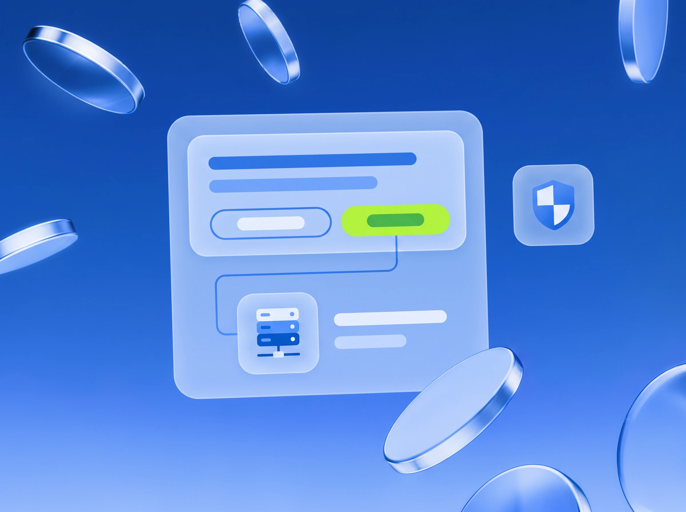 Illustration: Consent-Banner mit Lime-Button und Server-Symbol