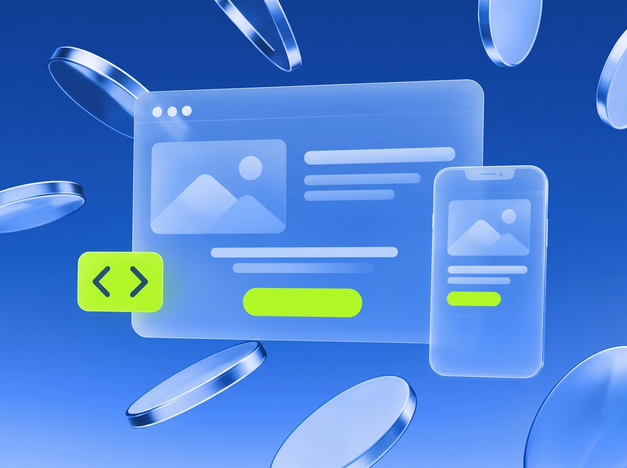 Illustration: Browserfenster mit Lime-Button und Smartphone-Karte